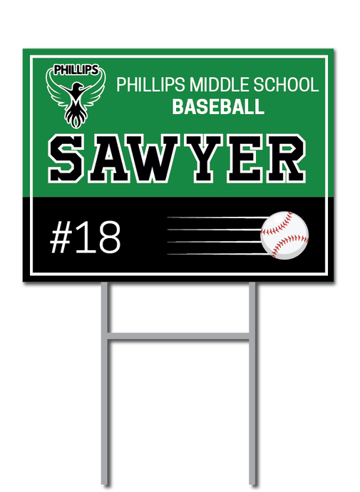 Custom Baseball Signs | Phillips Middle School