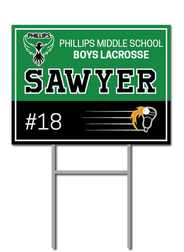 Custom Boys Lacrosse Signs | Phillips Middle School