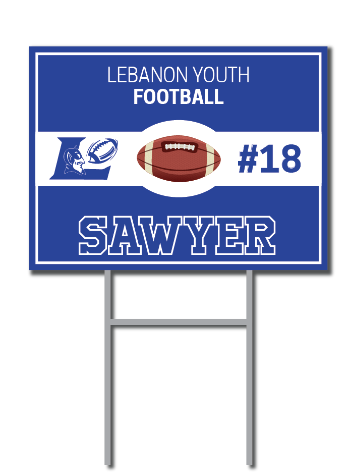 Custom Football Signs | Lebanon Youth Fundraiser