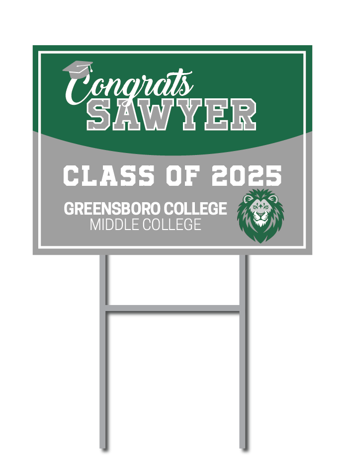 Custom Name Signs | Greensboro College Middle College Graduation Fundraiser