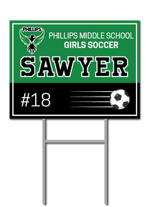 Custom Girls Soccer Signs | Phillips Middle School