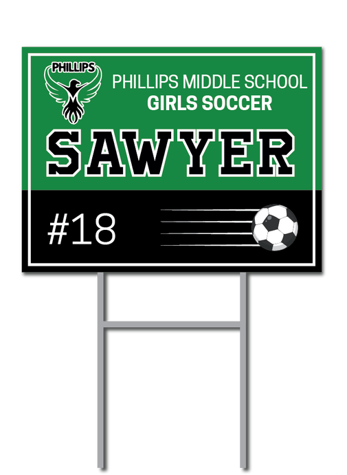 Custom Girls Soccer Signs | Phillips Middle School
