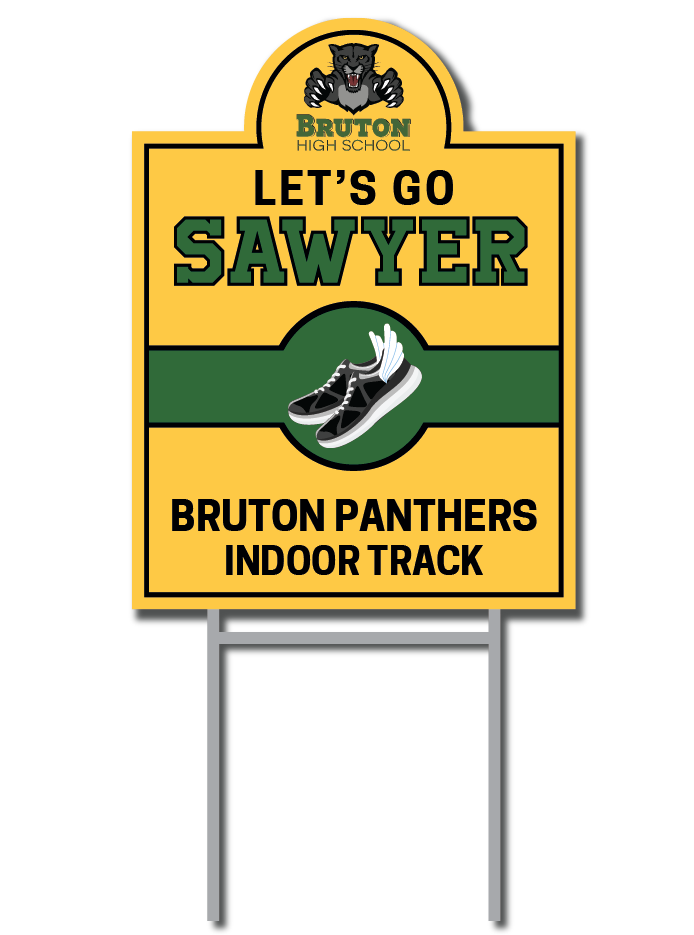 Custom Indoor Track Signs | Bruton Panthers