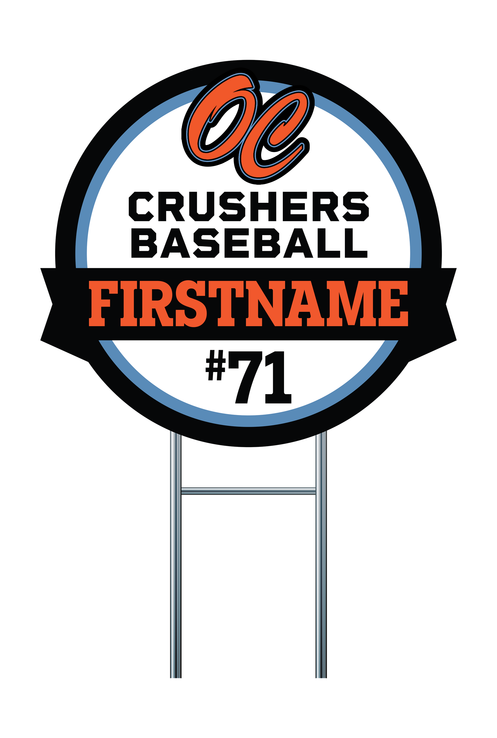 Custom Name Signs | OC Crushers Baseball