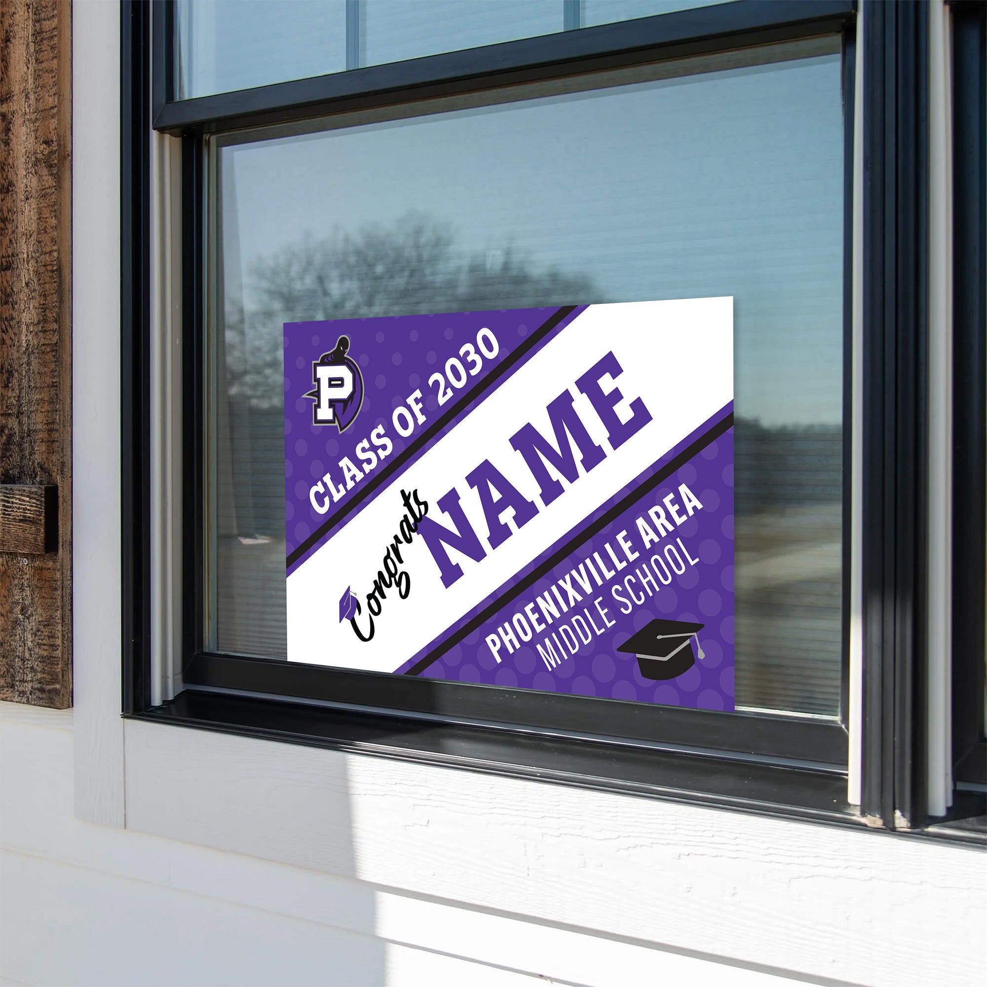 Custom Name Window Signs | Phoenixville Area Middle School