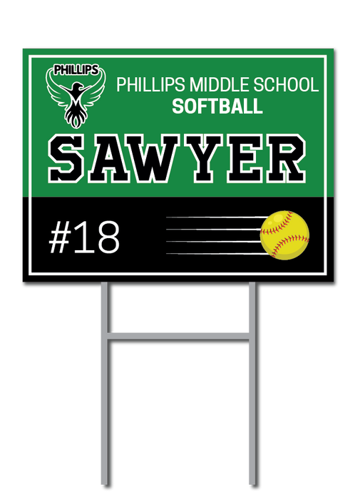Custom Softball Signs | Phillips Middle School