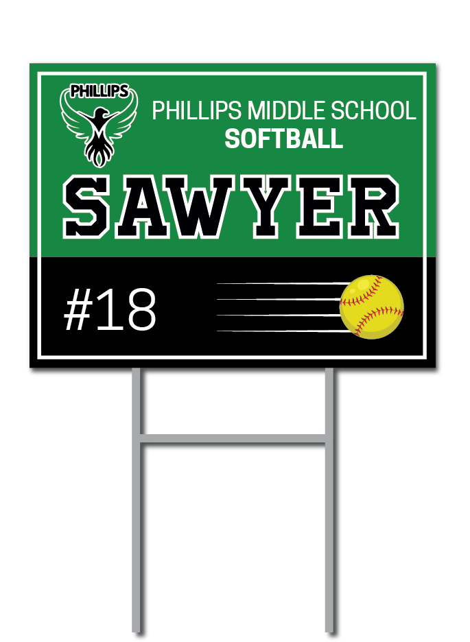 Custom Softball Signs | Phillips Middle School