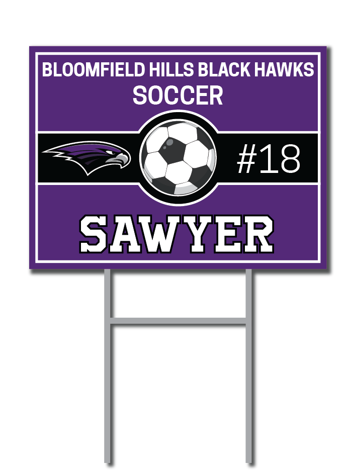 Custom Yard Signs | Black Hawks Men's Soccer