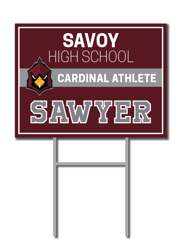 Custom Athlete Signs | Savoy Cardinals