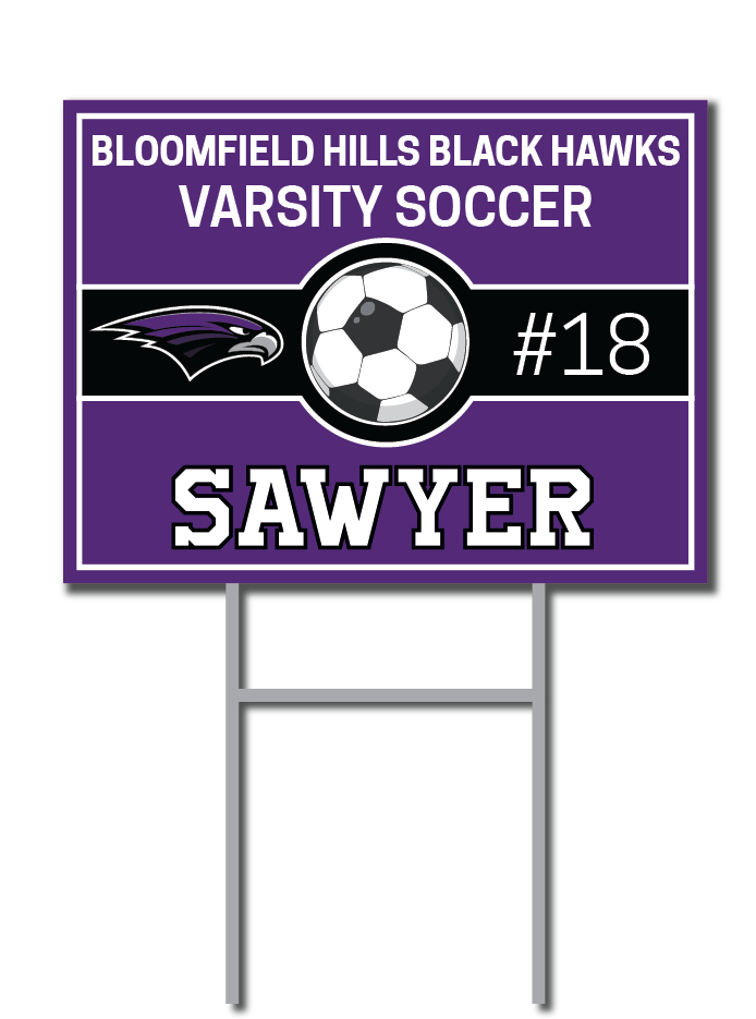 Custom Yard Signs | Black Hawks Men's Soccer