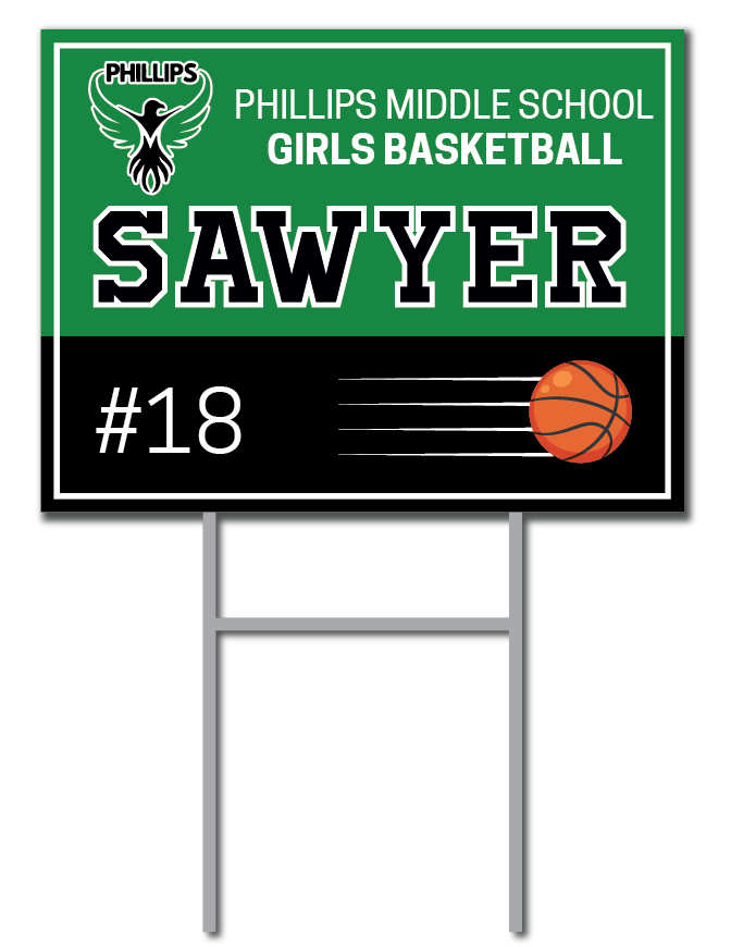 Custom Girls Basketball Signs | Phillips Middle School