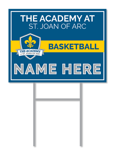 Custom Basketball Signs | The Academy at St. Joan of Arc Fundraising