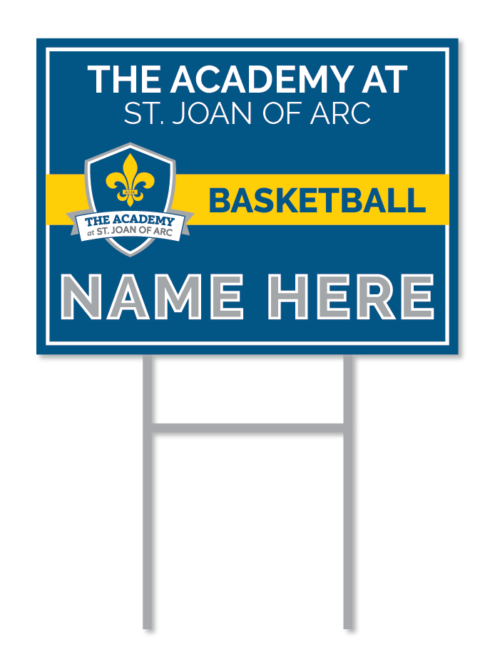Custom Basketball Signs | The Academy at St. Joan of Arc Fundraising