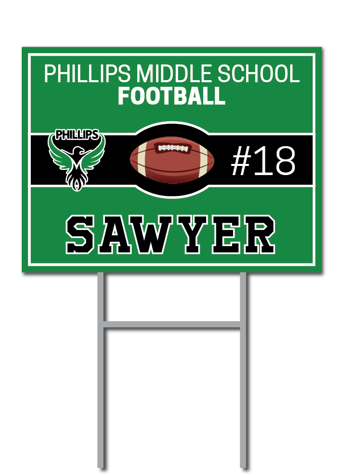 Custom Football Signs | Phillips Middle School