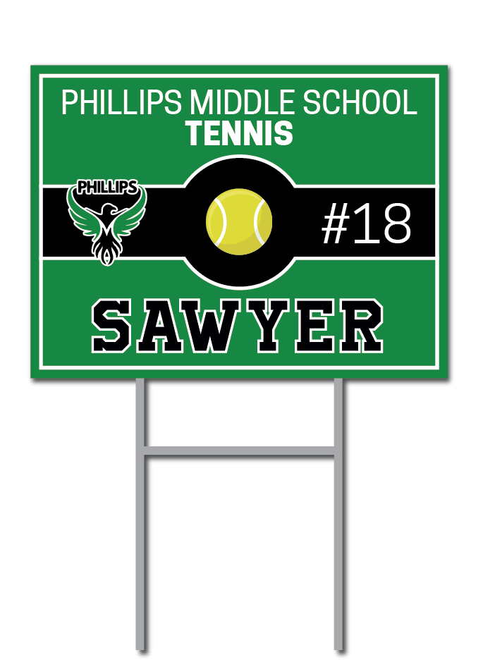 Custom Tennis Signs | Phillips Middle School