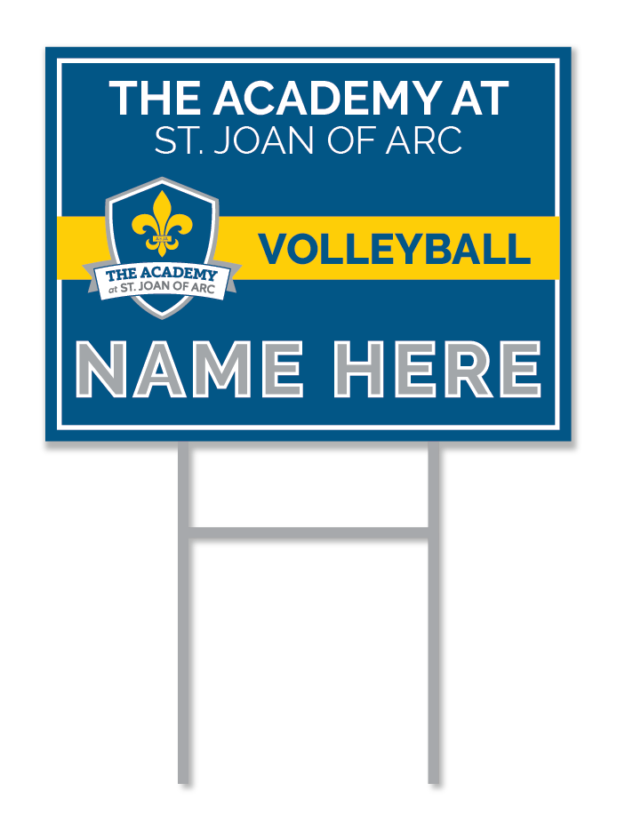 Custom Volleyball Signs | The Academy at St. Joan of Arc Fundraising