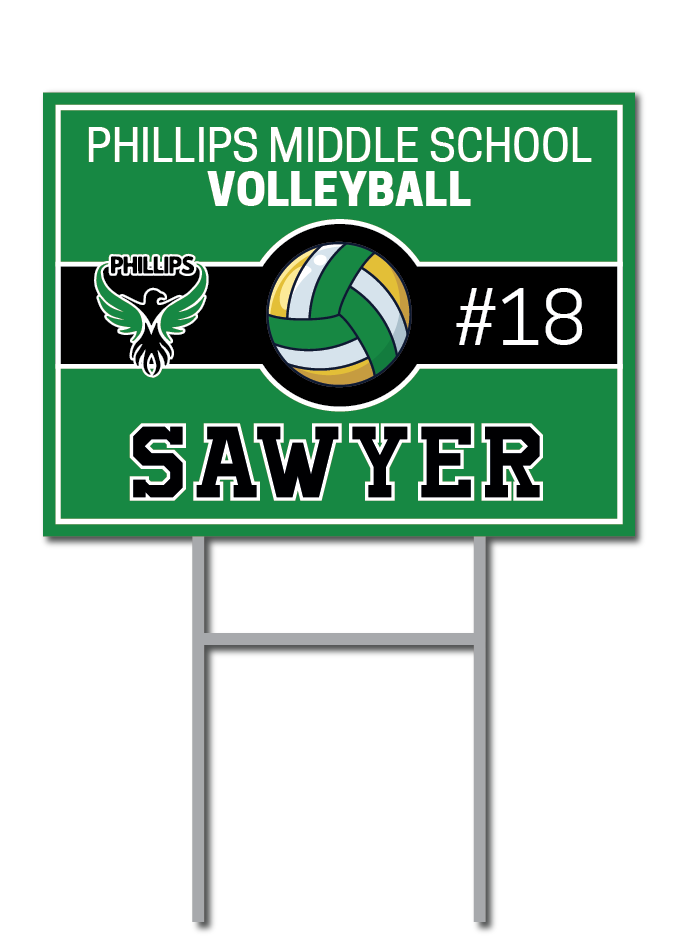 Custom Volleyball Signs | Phillips Middle School