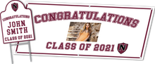 Graduation Package includes Custom Banner and Shape Cut Yard Sign