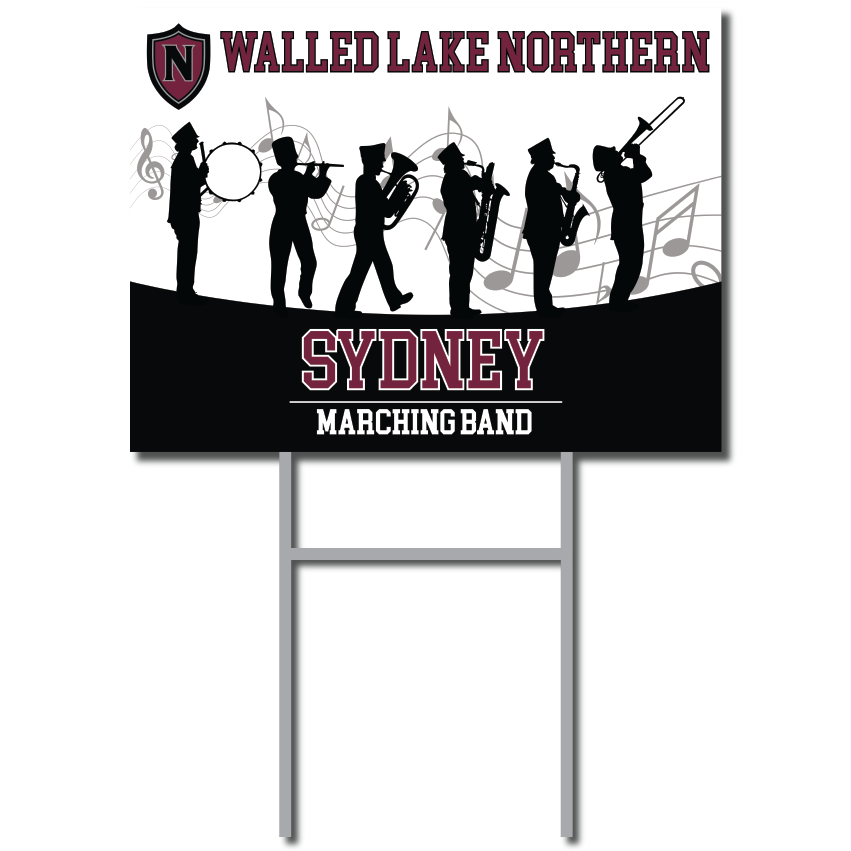 Marching Band Yard Sign | WLN Music Boosters – Signs Unleashed